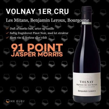 2020 Volnay 1er cru Les Mitans, Benjamin Leroux, Bourgogne, Frankrig